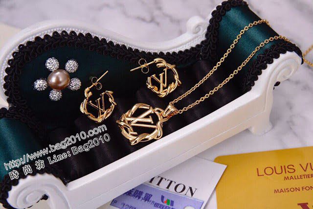 Louis Vuitton新款飾品 路易威登字母項鏈 LV圓形字母線條鎖骨鏈  zglv2215